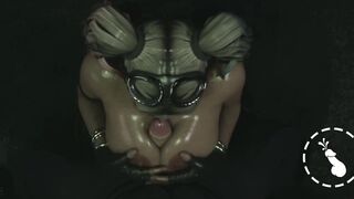 A lustful bitch in a corner makes a guy cum many times, and also actively squirts herself. Hot animated sex. - 3 image