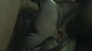 A lustful bitch in a corner makes a guy cum many times, and also actively squirts herself. Hot animated sex. - 7 image