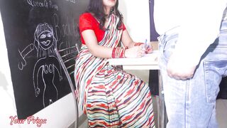 Priya Hot teacher joined first college day and she gets Tight Ass fucked hard Twice until cum Dripping out of ass in Hindi audio - 3 image