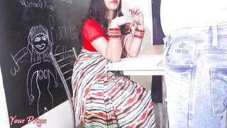 Priya Hot teacher joined first college day and she gets Tight Ass fucked hard Twice until cum Dripping out of ass in Hindi audio - 4 image