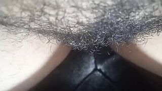 Fingering my hairy wet pussy and squirt in my pantyhose