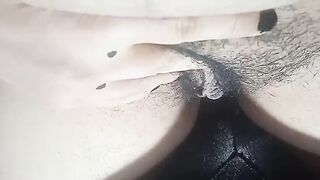 Fingering my hairy wet pussy and squirt in my pantyhose - 2 image
