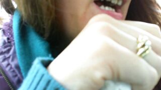 Gorgeous squirting in a public garden hot Italian student masturbates - 14 image