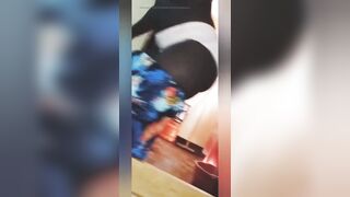 Dark Skin Bitch Masturbating Squirting Long Pussy Lips