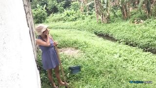 I fucked my neighbor's stepdaughter the gardener inside his vegetable garden - 3 image