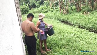 I fucked my neighbor's stepdaughter the gardener inside his vegetable garden - 6 image