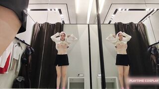 Hot mom tries on many panties in the changing room for the first time - 3 image