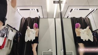 Hot mom tries on many panties in the changing room for the first time - 4 image