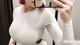 Hot mom tries on many panties in the changing room for the first time - 5 image