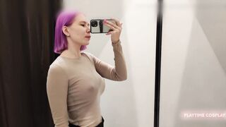 Hot mom tries on many panties in the changing room for the first time - 8 image