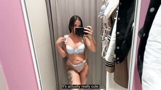 Try on haul in a public fitting room but I brought my dildo AND squirted - 3 image