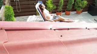 Caught My Stepmom Masturbating and Squirting on Terrace - 2 image