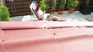 Caught My Stepmom Masturbating and Squirting on Terrace - 3 image