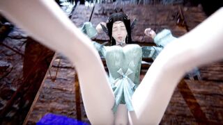 3D 4K Big boobs Asian wife with sexy dress got her wet pussy fucked so hard - 10 image