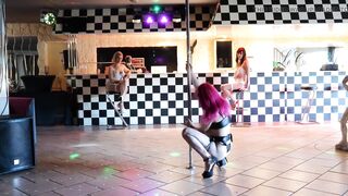 Noochka Seduces Marie & Lety with an Incredible Demonstration of Pole Dance to End with a Lesbian Threesome and Squirt! - 6 image