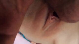 After hardcore fucking blue-haired slut's pussy and ass, I cum on her tits - liz paola - 11 image