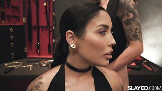 SLAYED Domme Lumi Gags And Suspends Her Naughty Sub Vanessa - 4 image