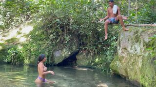 I fuck unknown Latin girl while taking a nice bath in the lake - 1 image