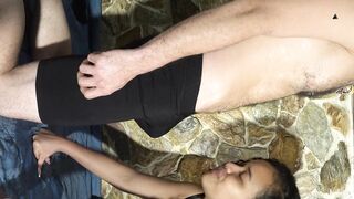 Lovely couple play with Kegel balls and a powerful clit vibrator. She squirts too much above him - 14 image