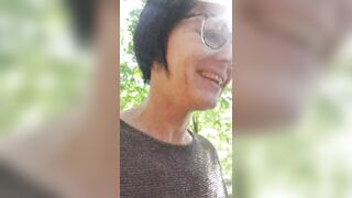 Splashing naked in the forest and going topless - 2 image