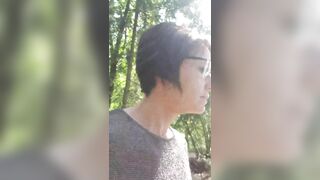 Splashing naked in the forest and going topless - 3 image