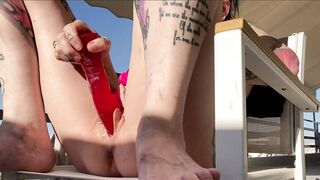 squirting and orgasm outside on the sunny balcony - 10 image