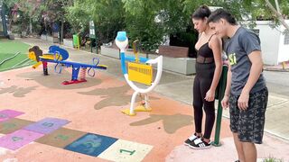 I played with stranger in the park and invited her home to fuck delicious. - 2 image