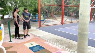 I played with stranger in the park and invited her home to fuck delicious. - 5 image