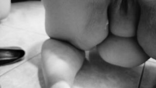 My master lowers me on the tiles in the living room, I loved it (part 4) - 5 image