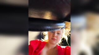 Dripping a lot and fingering her pink pussy in public - 14 image