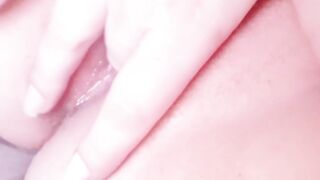 Tight pink pussy fingering orgasm