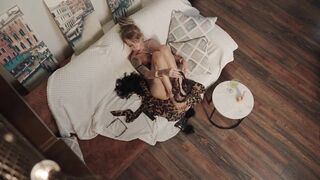 Inexperienced Tattooed Beautiful Girl Fucks Herself with a Dildo Until Orgasm. Hot Fuck From Heily Night - 10 image