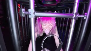 A Inexperienced Bitch Is Fucked in Her Cage