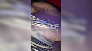 Fat pussy getting banged by vibrator and ass with huge cock