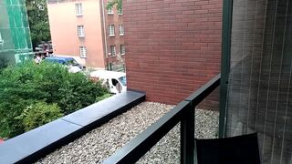 Squirting at hotel terrace - 1 image