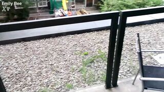 Squirting at hotel terrace - 15 image