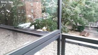 Squirting at hotel terrace - 2 image