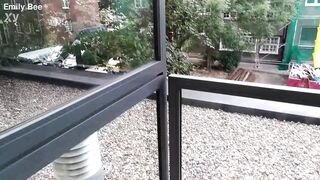 Squirting at hotel terrace - 6 image