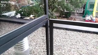 Squirting at hotel terrace - 7 image