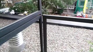 Squirting at hotel terrace - 8 image