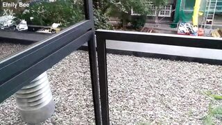 Squirting at hotel terrace - 9 image