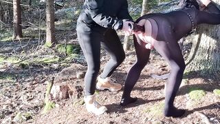 Femdom: The slave is brutally fucked and fisted in the forest - 8 image