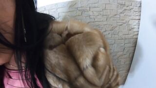 Big Squirt and Cum Play While Wearing Fur Coat and Boots 206 - 3 image