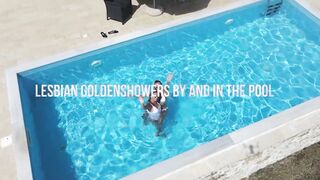 Lesbian Golden Showers in and by the Pool - 10 image