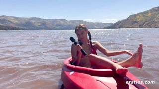 Ersties - American Babe Daphne Masturbates In the Middle Of a Lake & Squirts - 4 image