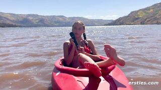 Ersties - American Babe Daphne Masturbates In the Middle Of a Lake & Squirts - 6 image