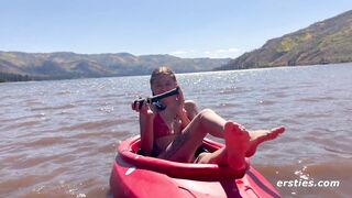 Ersties - American Babe Daphne Masturbates In the Middle Of a Lake & Squirts - 7 image