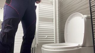 Secret masturbate with bottle and squirt in public toilet - 11 image