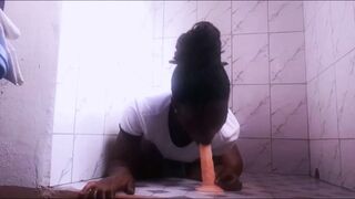 Fucking and Squirting My Big Dildo in the Shower - 5 image