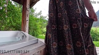 hot barefoot hippie girl risky outdoor fuck ends with in cum dripping pussy squirt - projectfundiary - 4 image